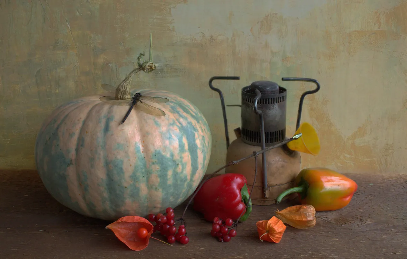 Photo wallpaper pumpkin, pepper, still life, Kalina