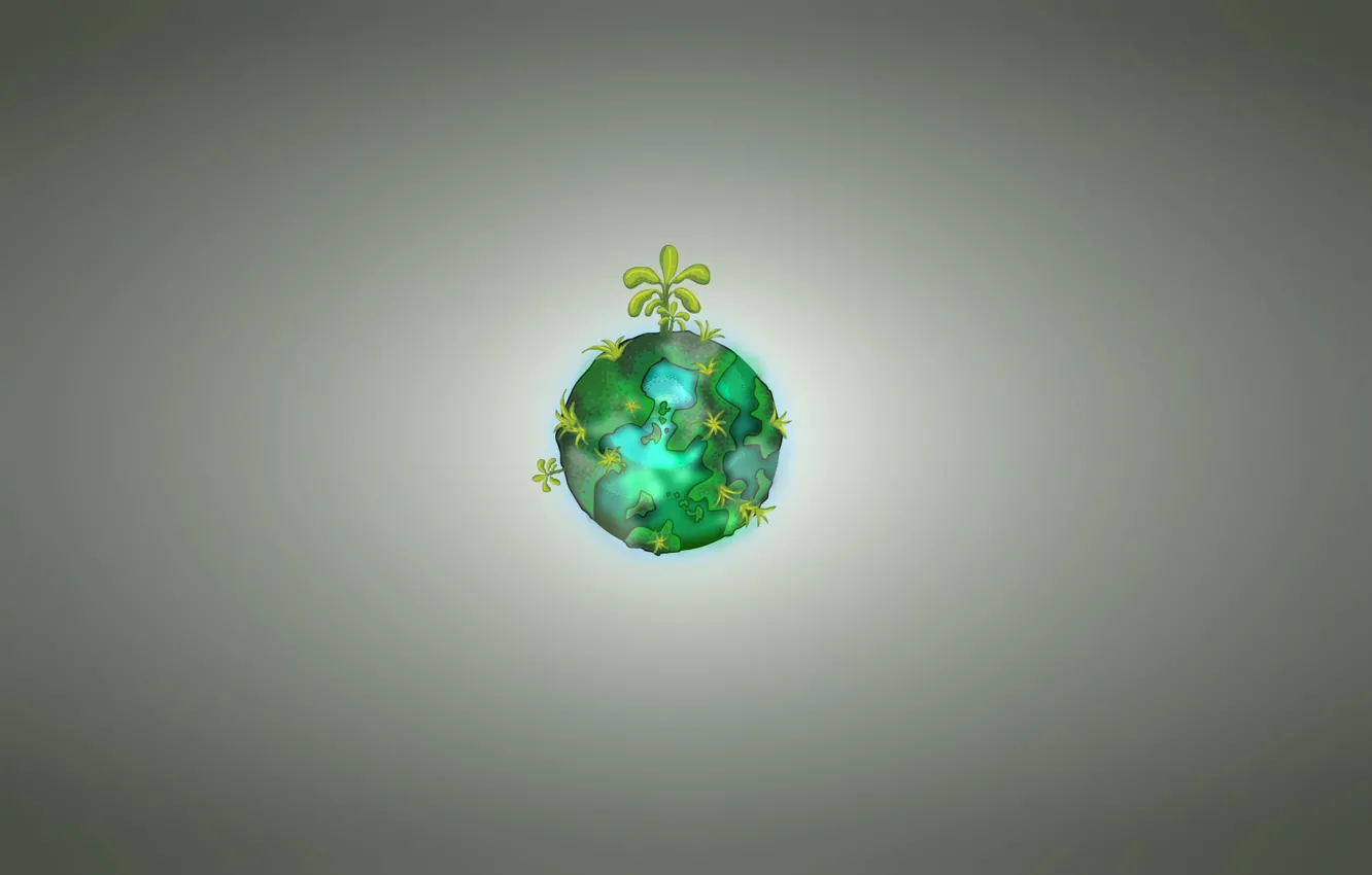 Photo wallpaper water, green, balls, plant, planet, jungle