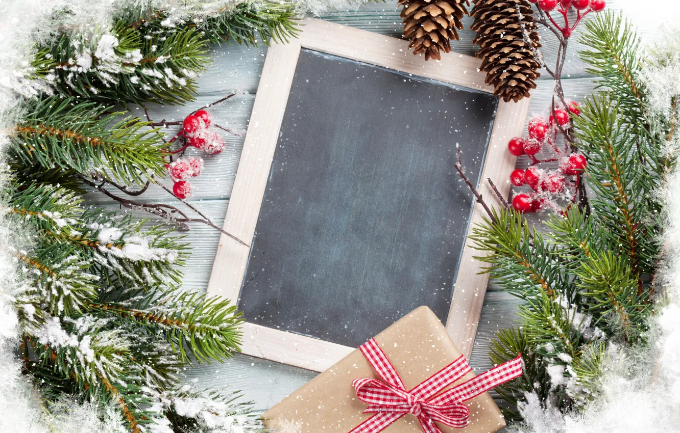 Photo wallpaper snow, decoration, new year, Christmas, Christmas, bumps, wood, snow