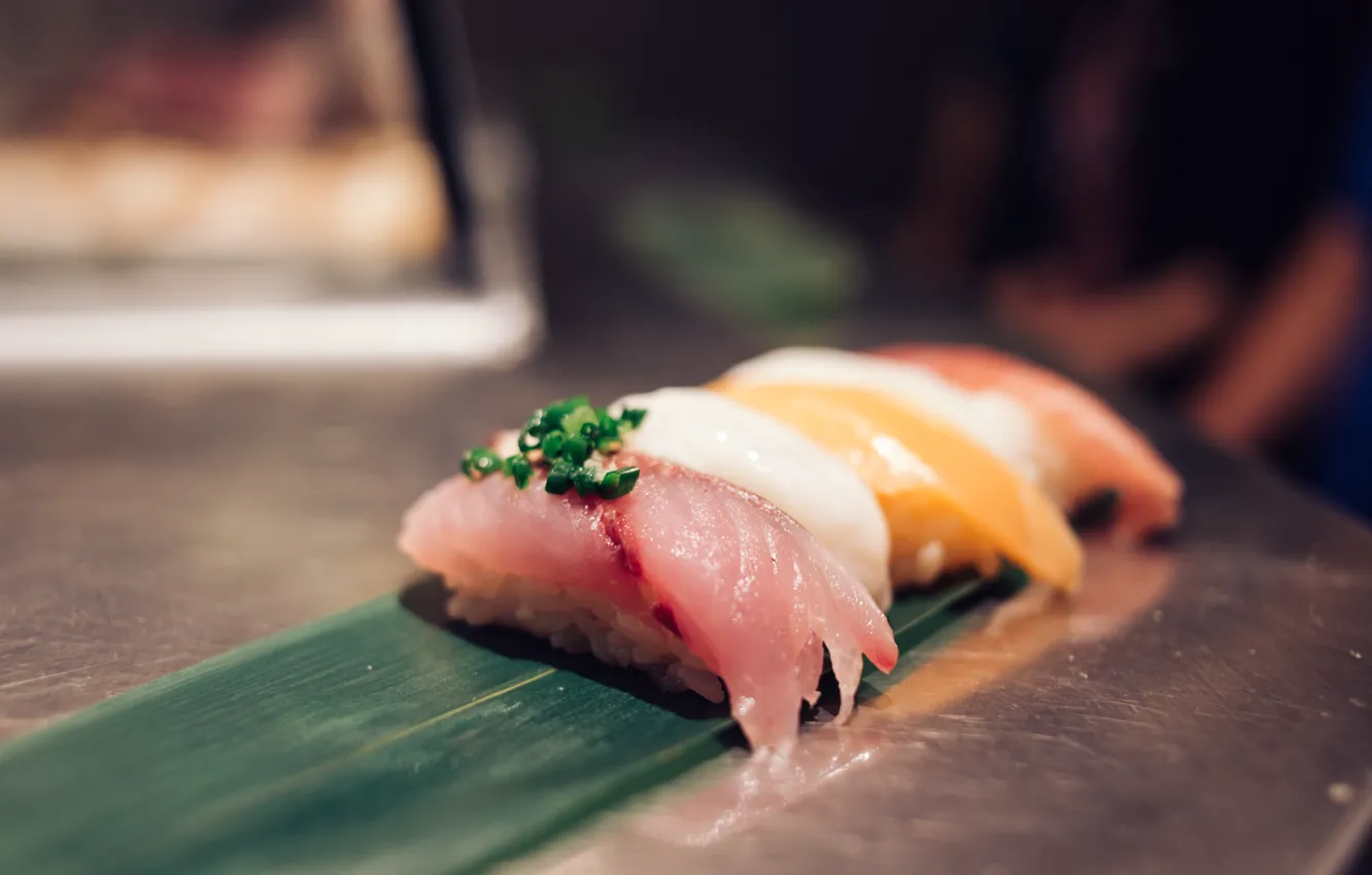 Photo wallpaper fish, sushi, raw