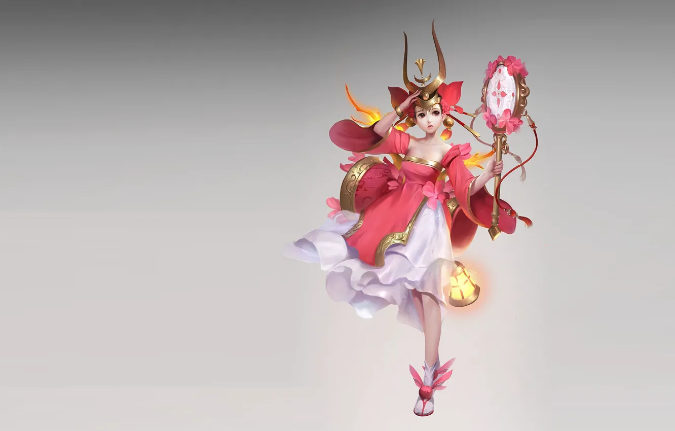 Photo wallpaper the game, fantasy, art, v wei, the costume design., Red girl daughter