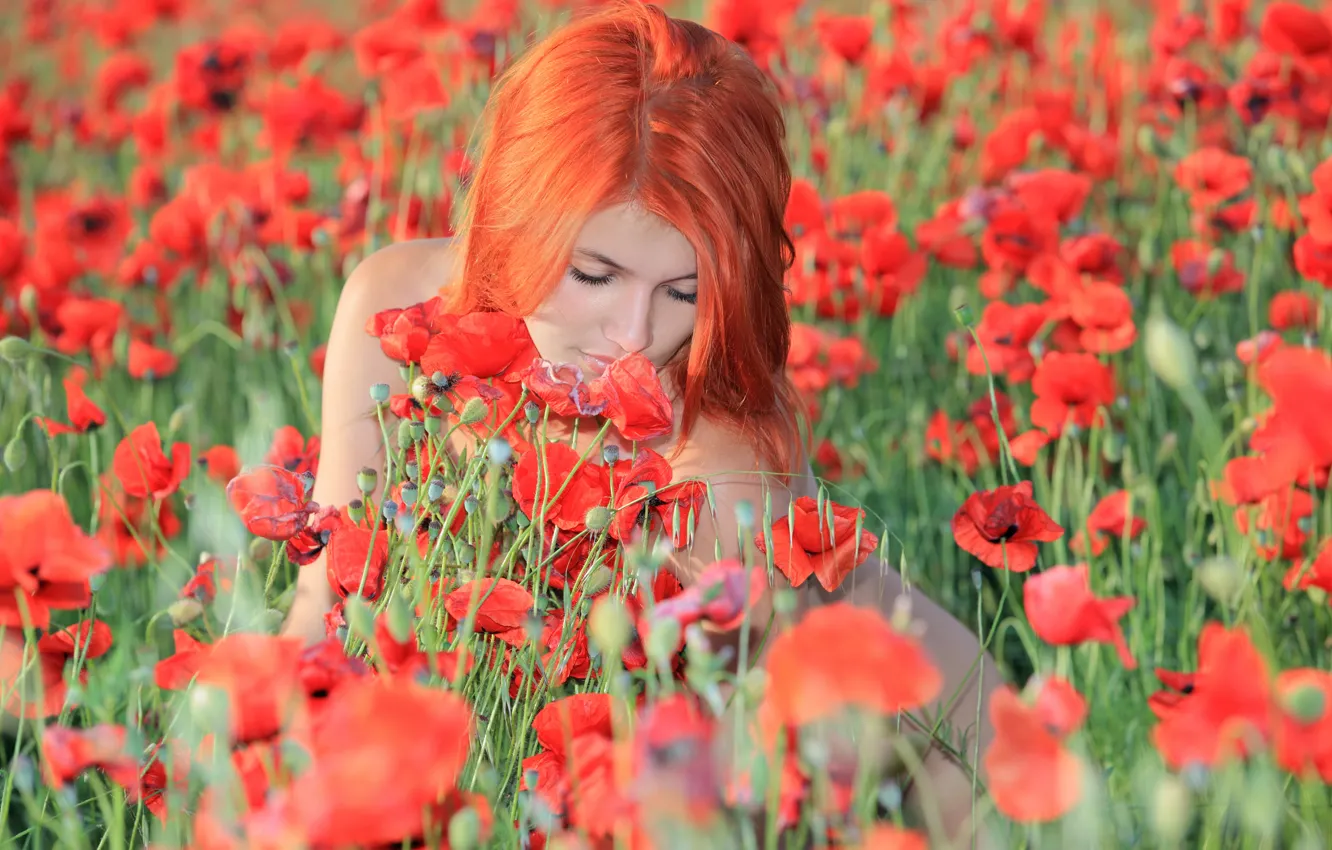 Photo wallpaper chest, summer, girl, sexy, model, Maki, red, red