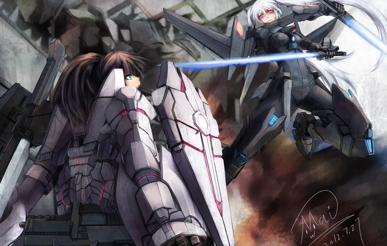 Photo wallpaper girl, weapons, anger, costume, fur, the battle, art, Shou Mai