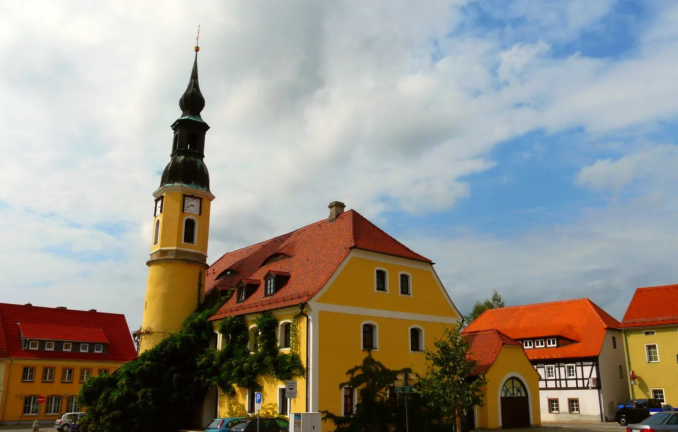 Photo wallpaper the sky, the city, home, Germany, White mountain