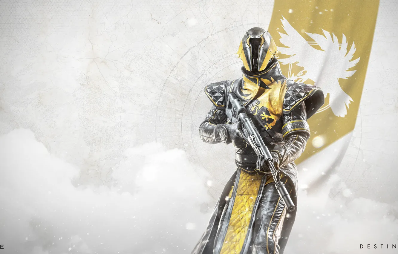 Photo wallpaper gun, game, armor, weapon, flag, Phoenix, hunter, warlock