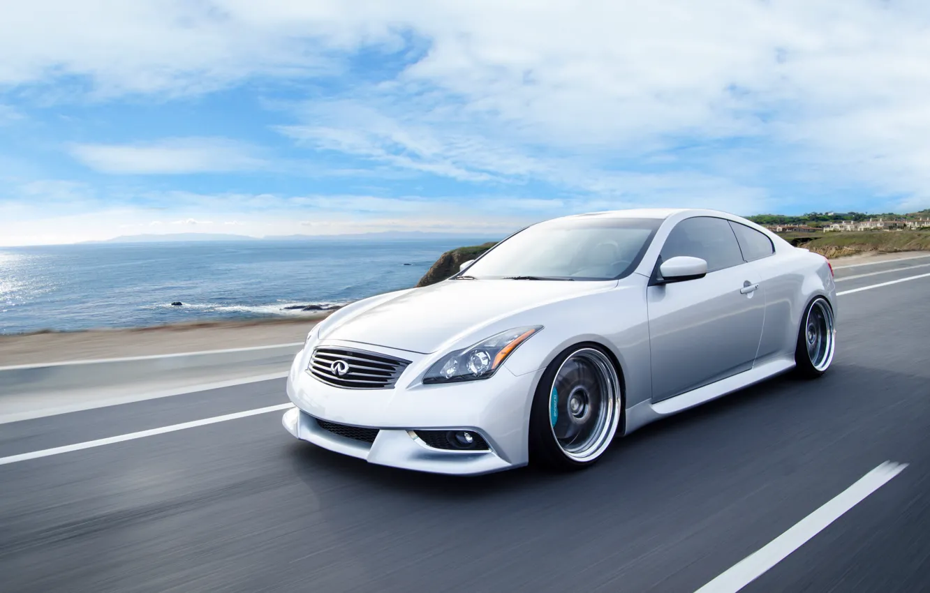 Photo wallpaper car, coupe, infiniti, in motion, infiniti, hq Wallpapers, g37