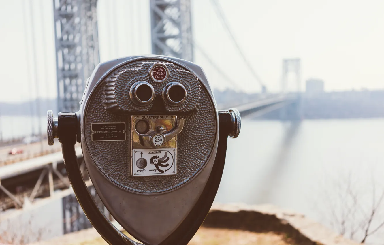 Photo wallpaper USA, bridge, New York, america, bokeh, New Jersey, George Washington Bridge, United States of America