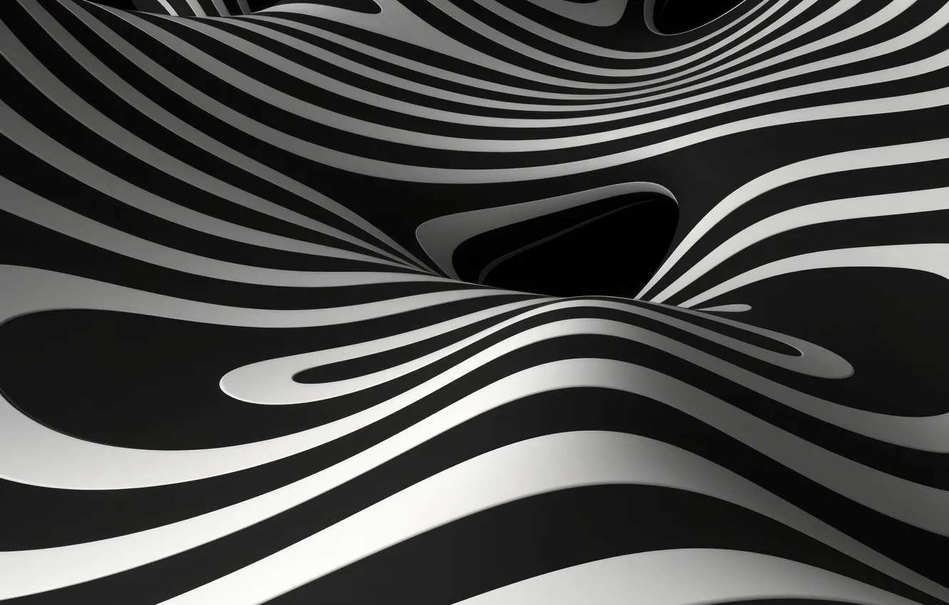 Photo wallpaper line, abstraction, black and white, abstract background, AI art, neural network