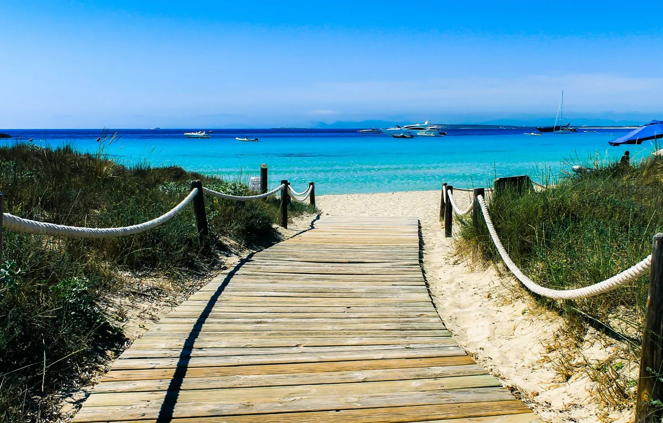 Photo wallpaper sea, beach, pass, Formentera