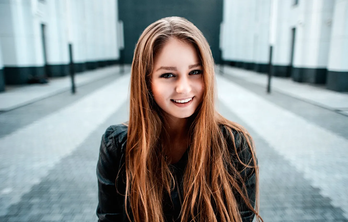 Photo wallpaper smile, portrait, Nastya