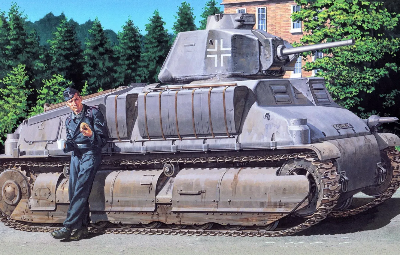 Photo wallpaper tank, armor, medium tank, French, trophy, S35, Somua S35