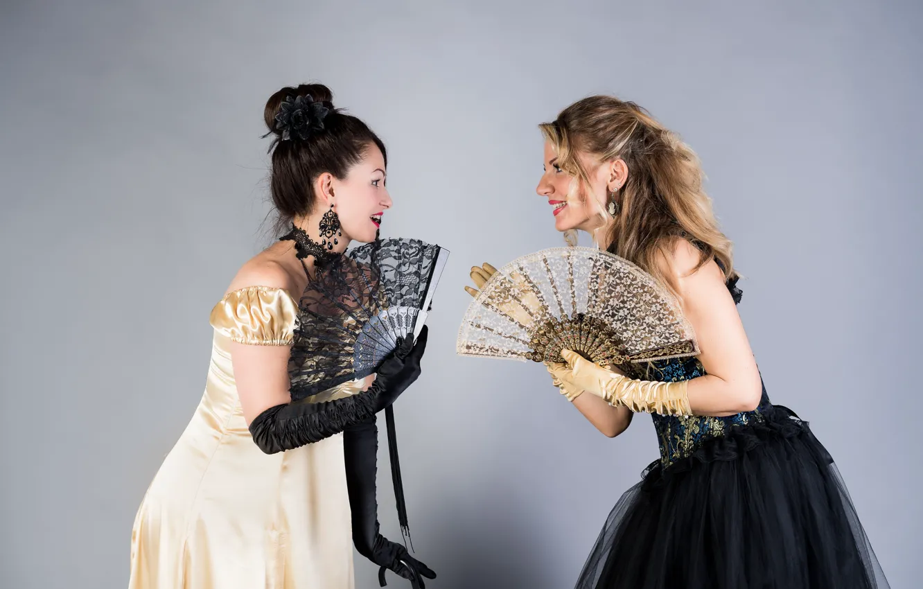 Photo wallpaper decoration, style, retro, model, fan, gloves, Milena, Adriana