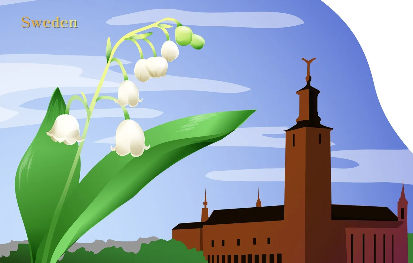 Photo wallpaper flowers, the city, Sweden, journey, tourism, lilies of the valley, Sweden, country