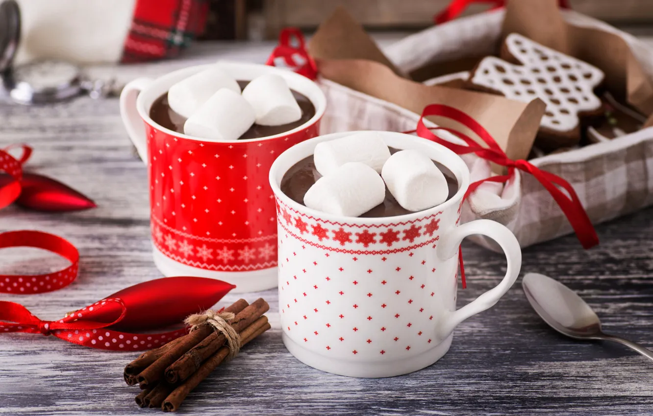 Photo wallpaper coffee, food, cookies, Cup, cup, cocoa, coffee, cocoa