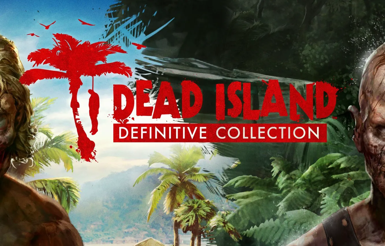 Photo wallpaper zombie, blood, game, trees, island, man, Dead Island, vegetation