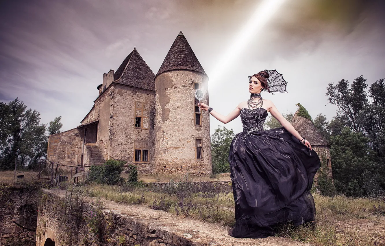 Photo wallpaper girl, pose, background