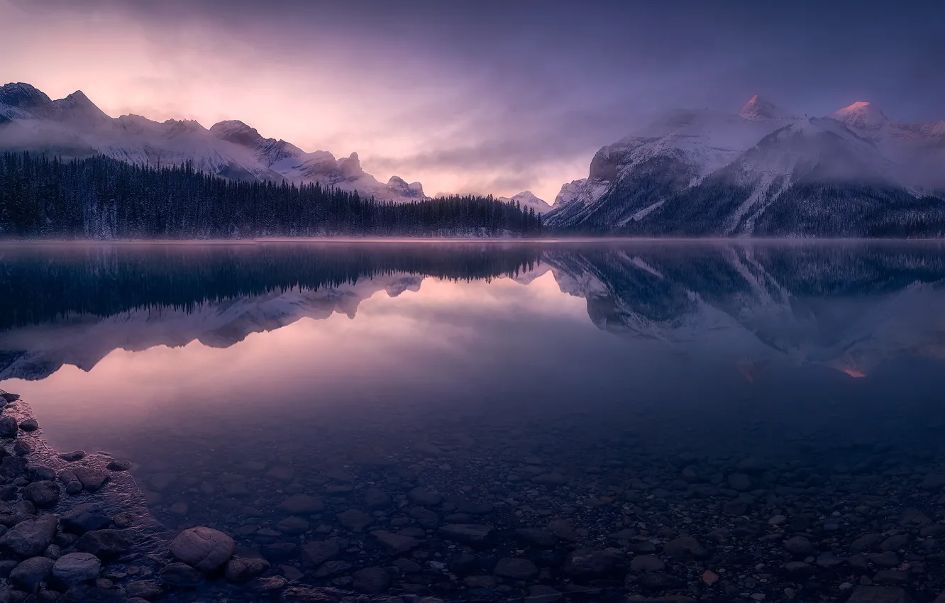 Photo wallpaper mountains, lake, reflection, Canada, Ontario, Canada, Ontario, Lake Lauzon