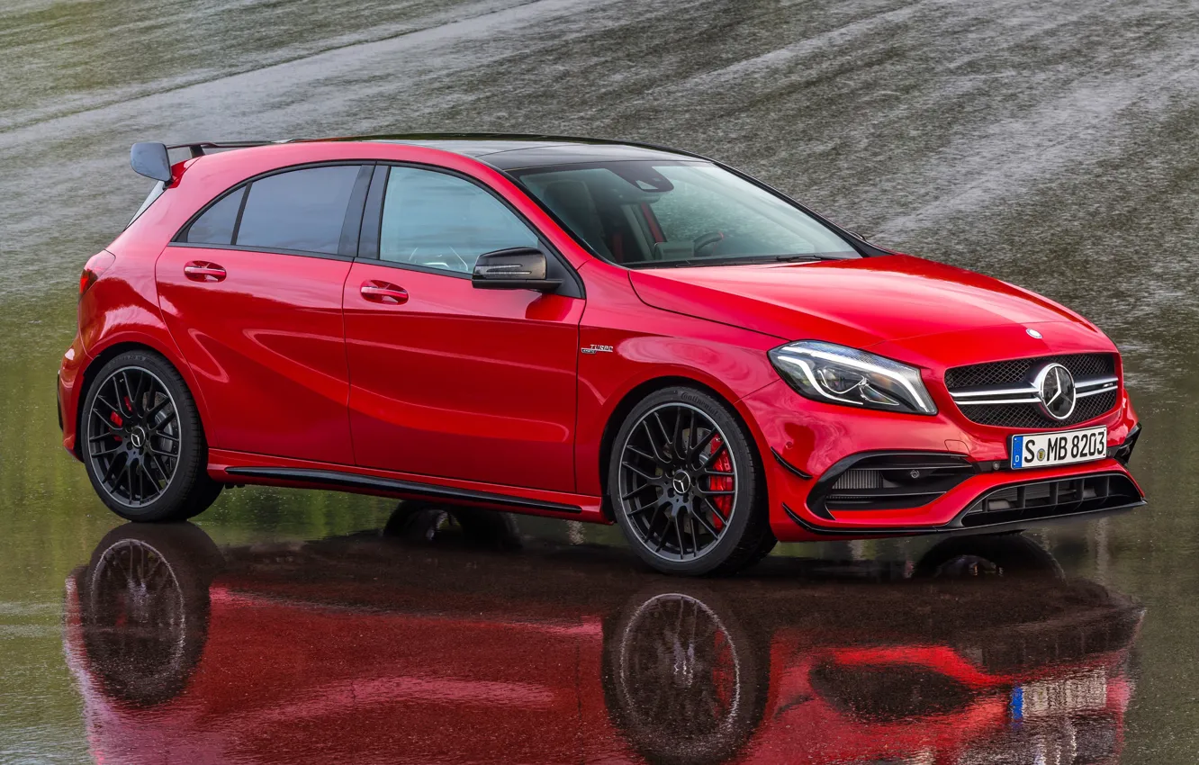 Photo wallpaper red, mercedes, amg, a45