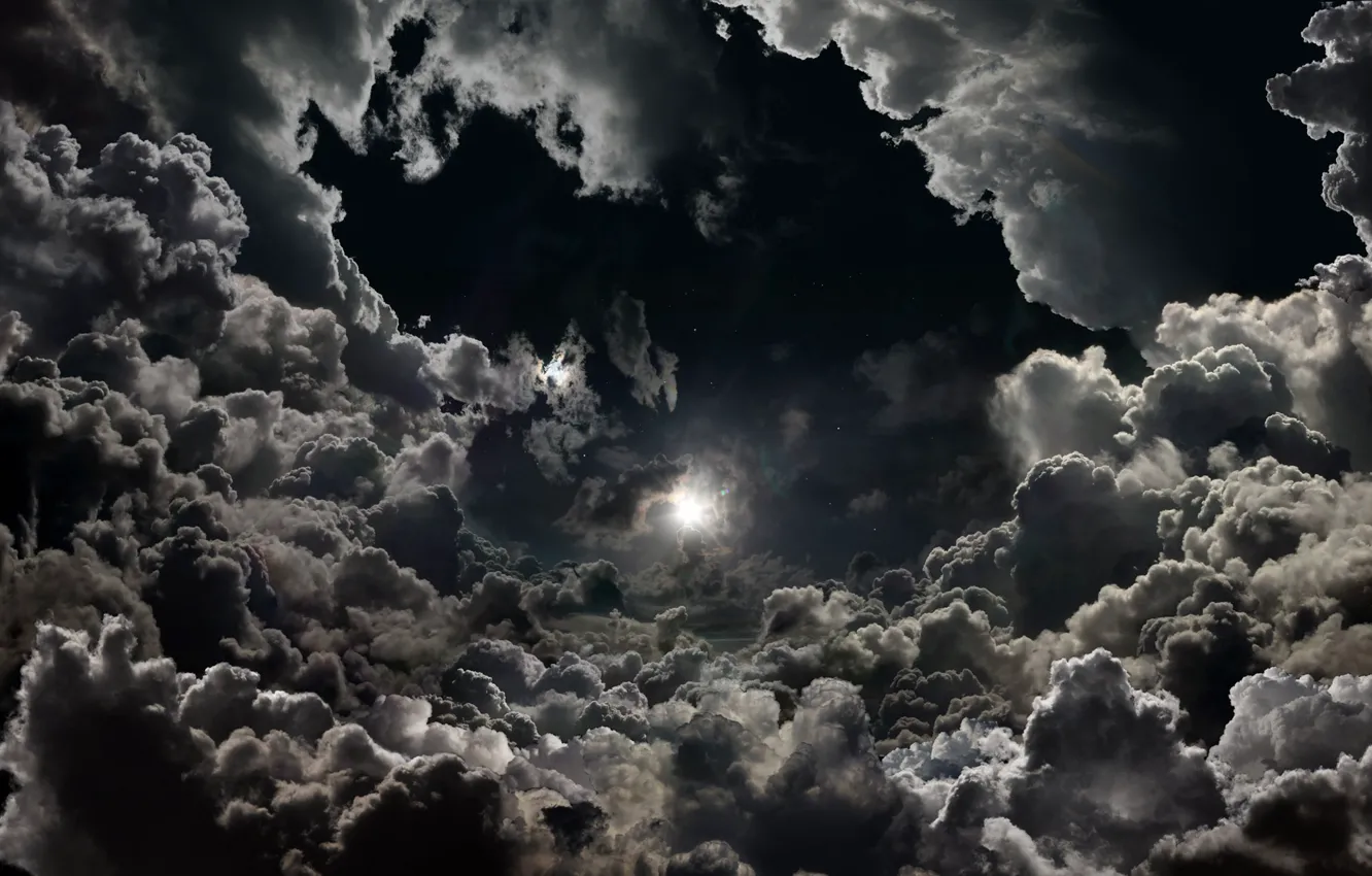 Photo wallpaper the sky, stars, clouds, nature