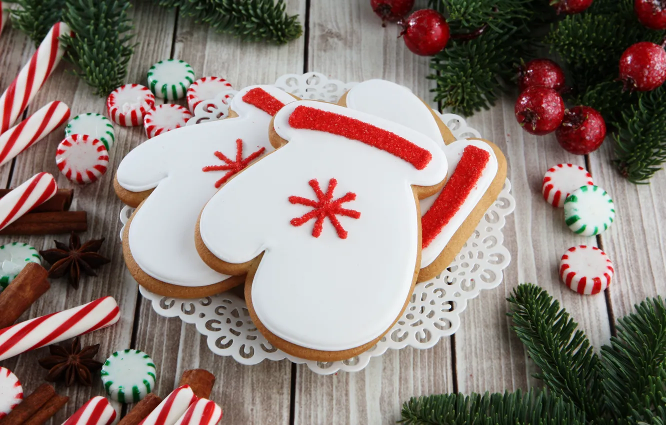 Photo wallpaper holiday, new year, cookies, Christmas, Christmas, glaze, candy, cookie