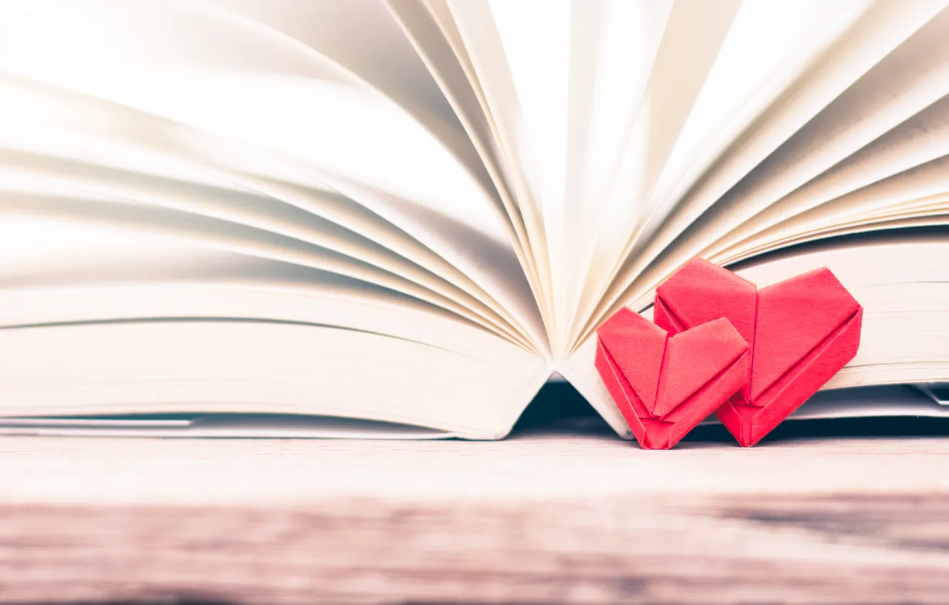 Photo wallpaper holiday, hearts, book, Valentine's day