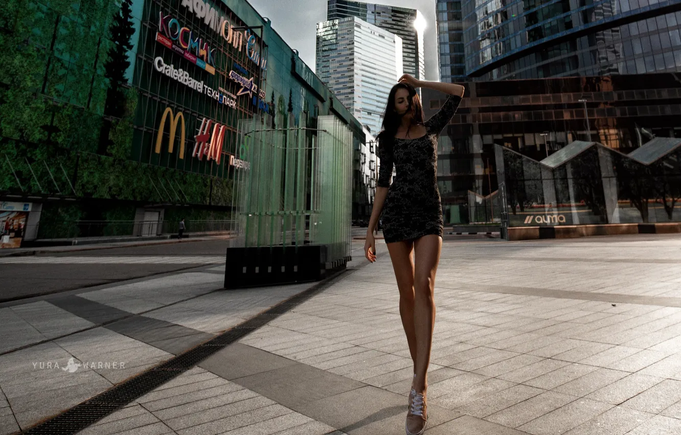 Photo wallpaper girl, the city, dress, Yura Warner, Anna Ross