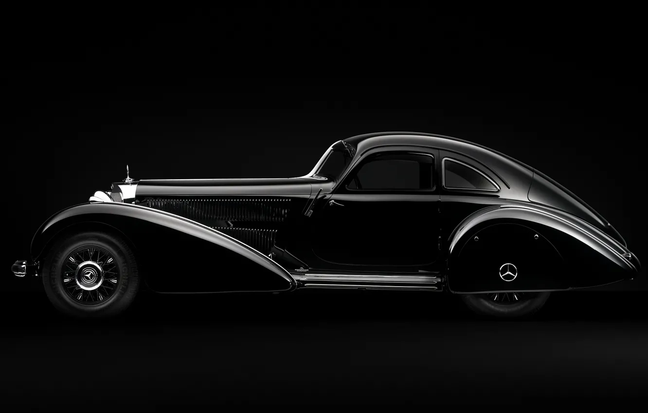 Photo wallpaper minimalism, Mercedes, Machine, black and white, Mercedes