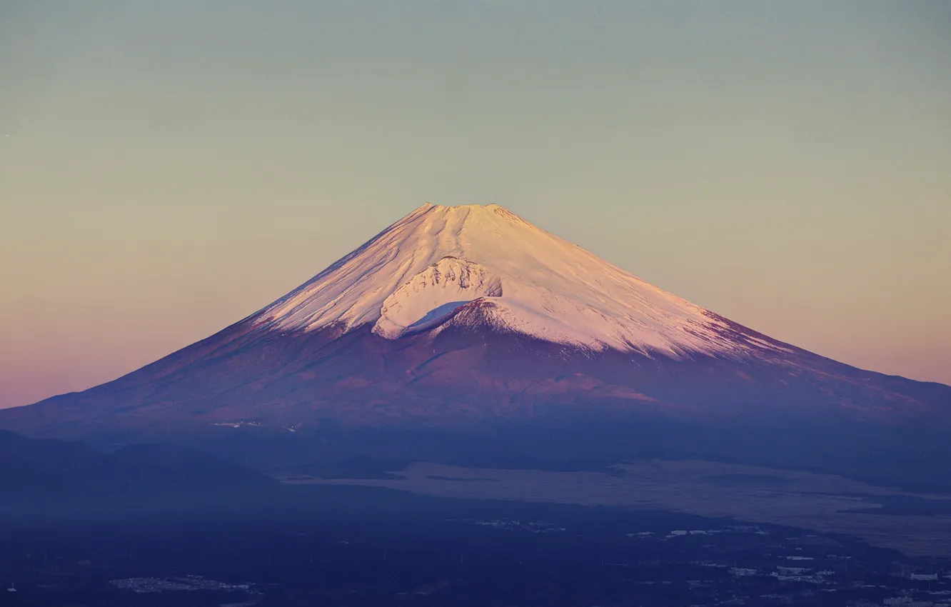 Photo wallpaper nature, sunset, mountain
