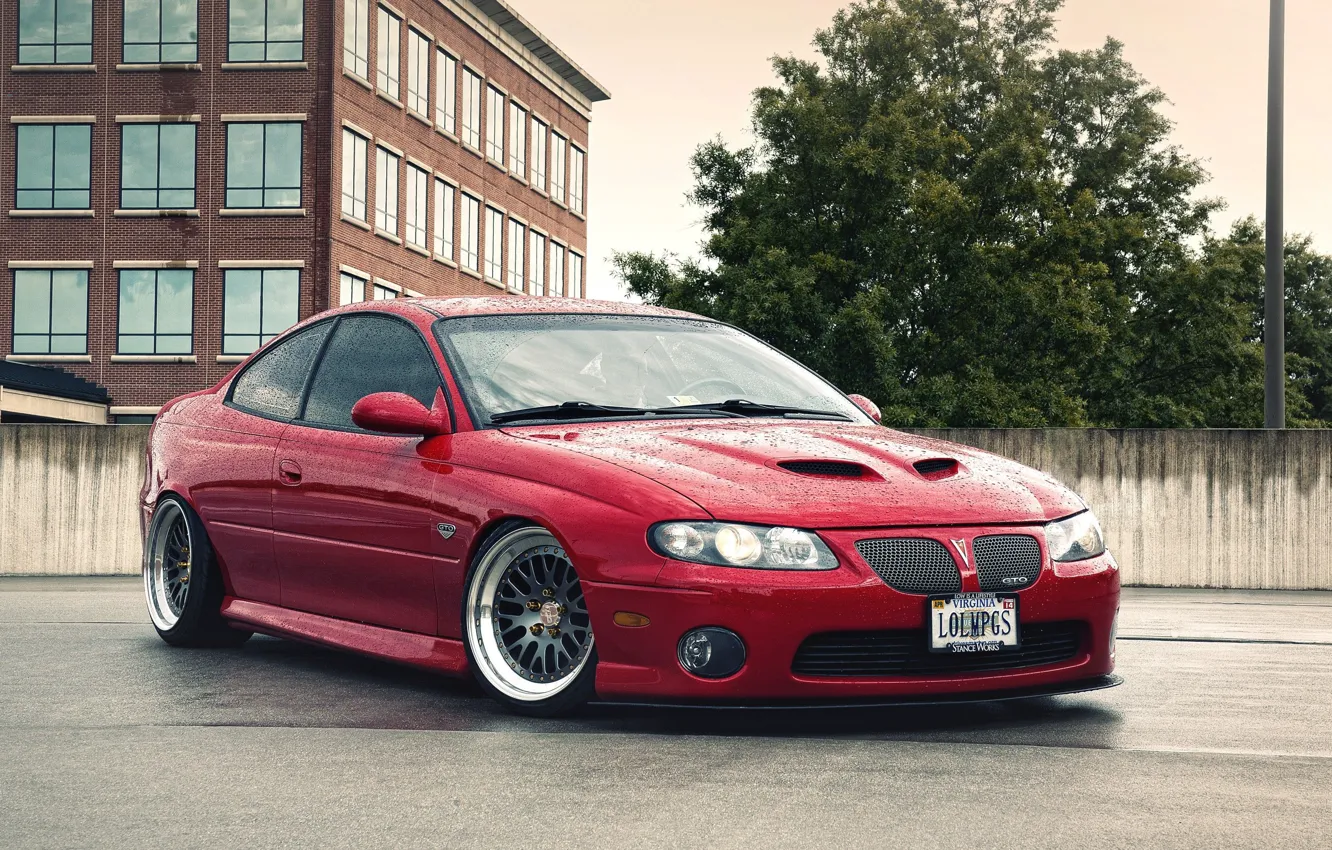 Photo wallpaper red, Pontiac, stance