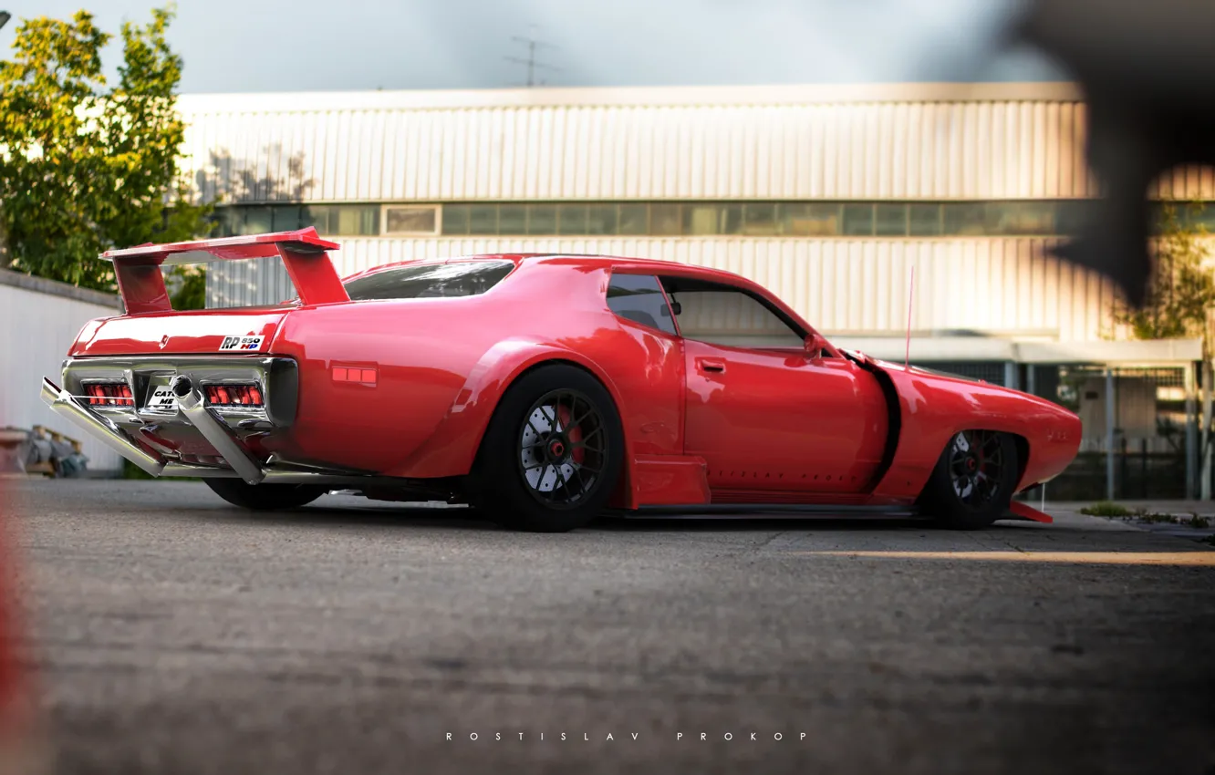 Photo wallpaper machine, auto, rendering, 1971, GTX, Plymouth, Road Runner, Plymouth Road Runner