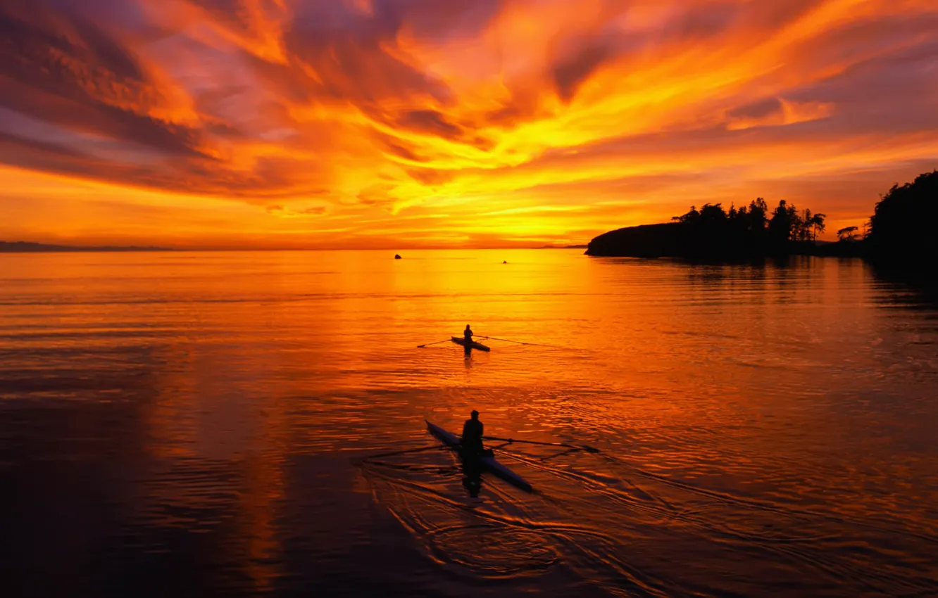 Photo wallpaper sea, the sky, the evening