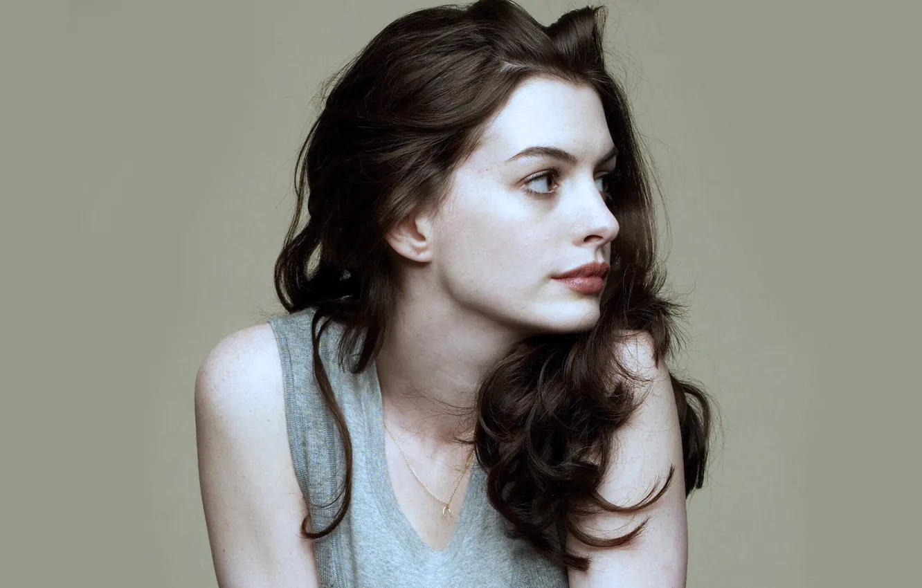 Photo wallpaper actress, brown hair, Anne Hathaway