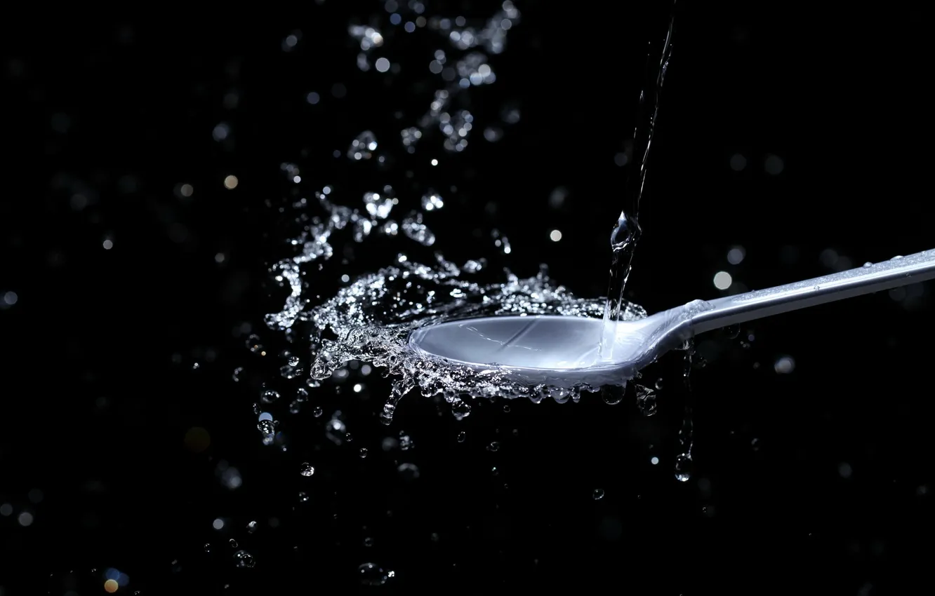 Photo wallpaper water, background, spoon