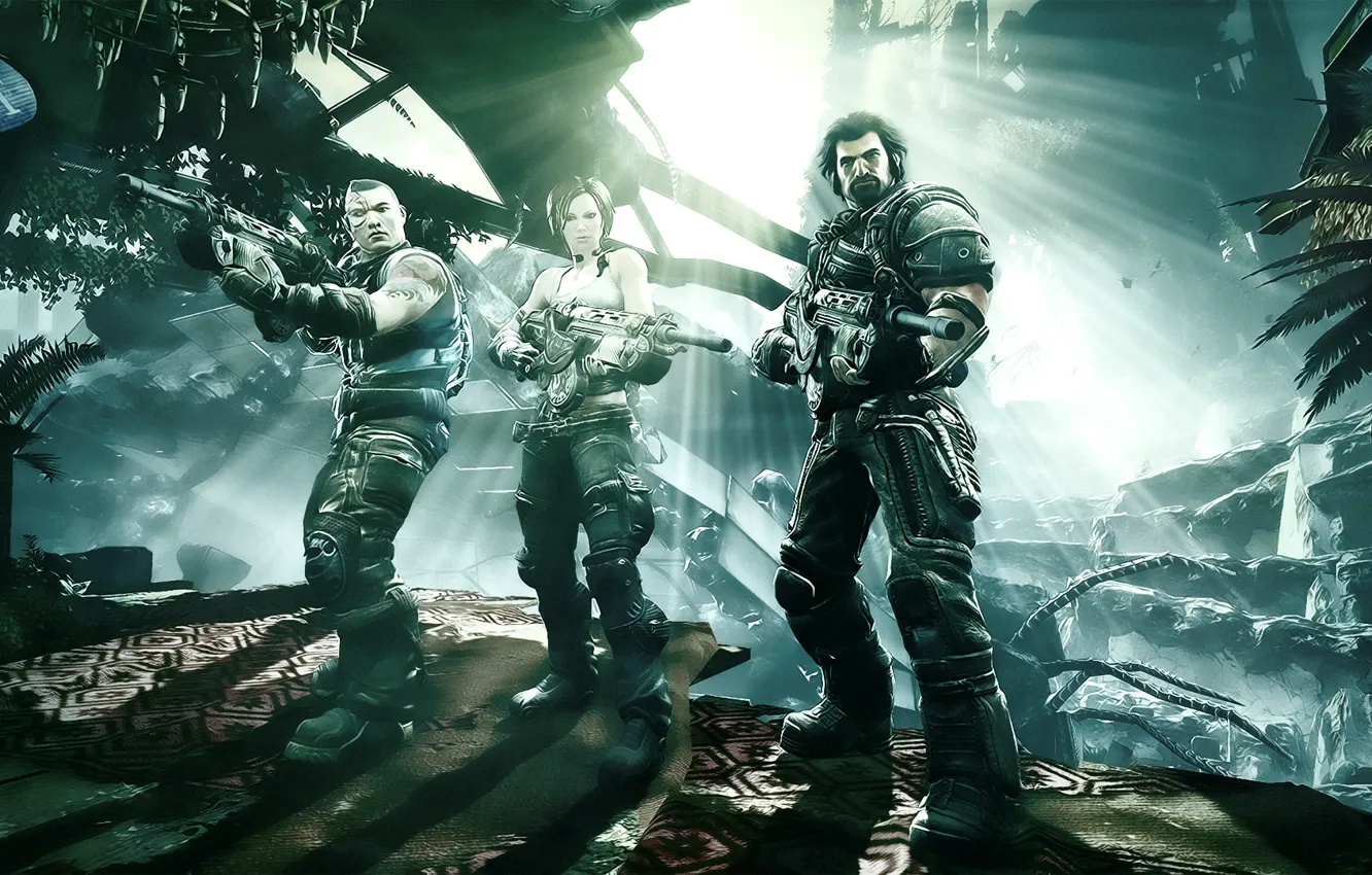 Photo wallpaper weapons, the game, Bulletstorm, thugs