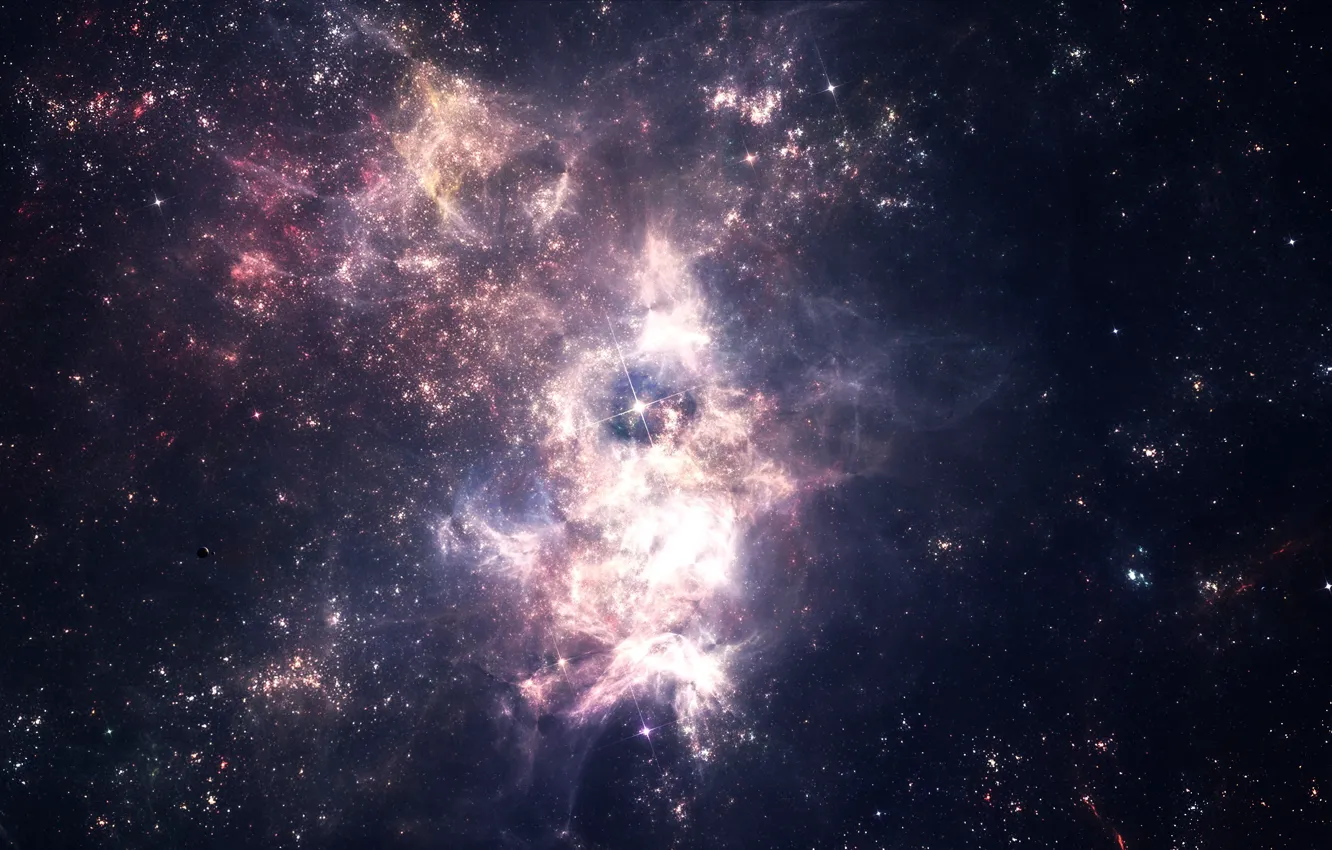 Photo wallpaper space, stars, nebula, star cluster