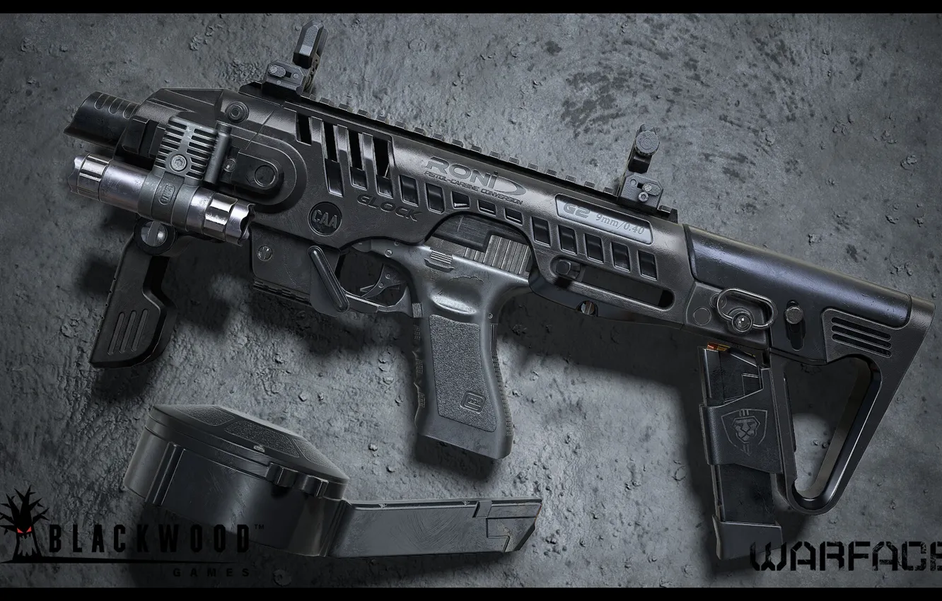 Photo wallpaper rendering, weapons, gun, weapon, render, custom, Glock, glock