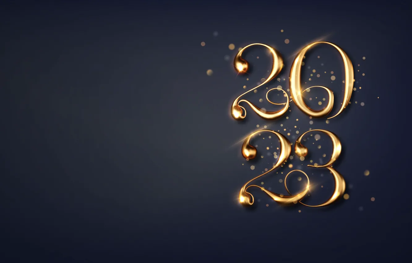 Photo wallpaper gold, new year, figures, metal, golden, New Year, Happy, glitter