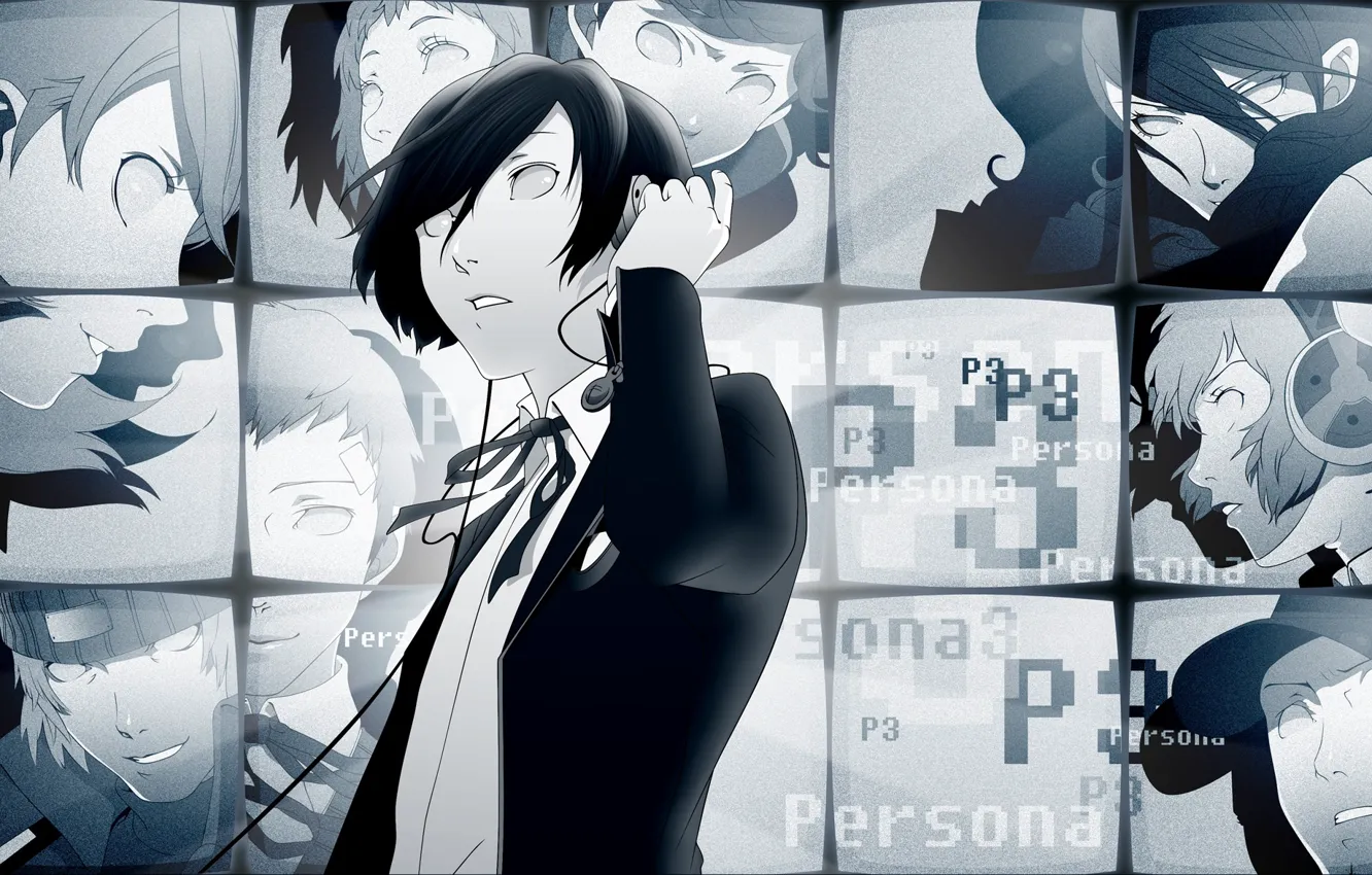 Photo wallpaper the game, anime, art, guy, screens, TV, person, Persona