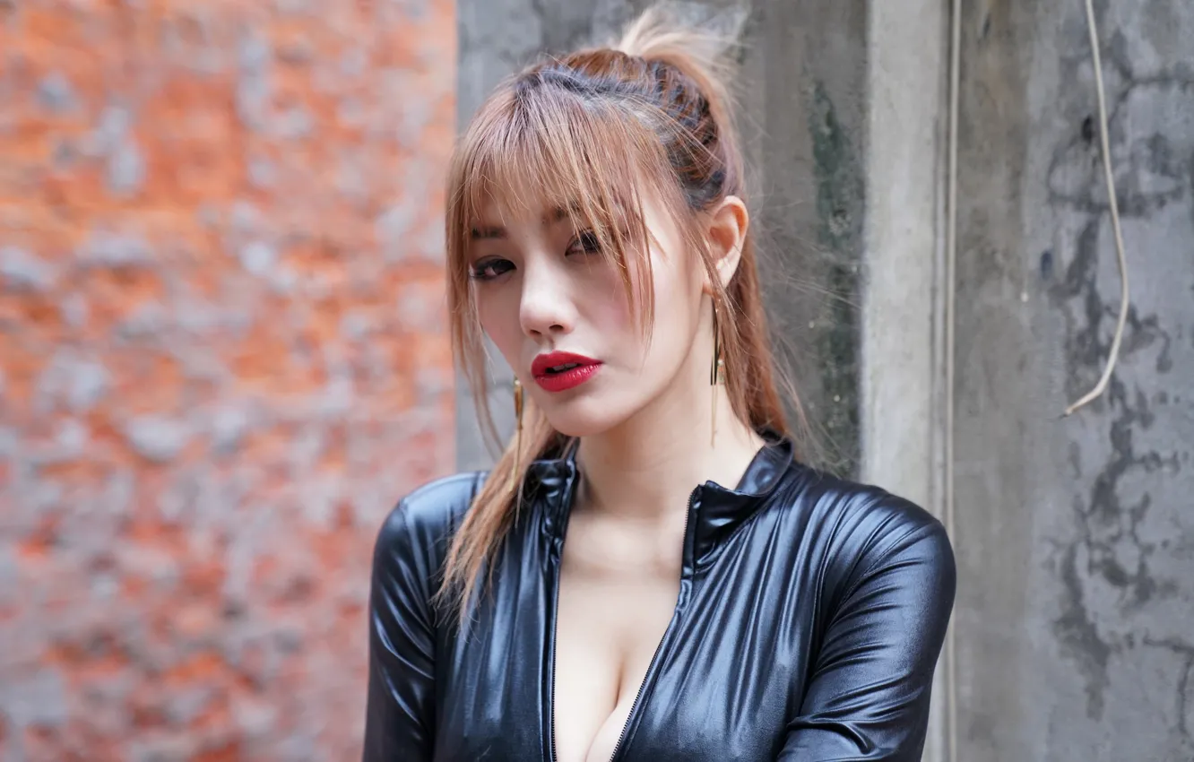 Photo wallpaper hairstyle, latex, Asian, bokeh