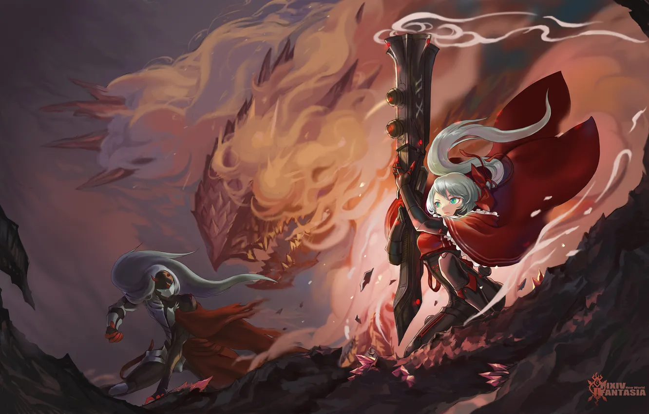 Photo wallpaper art, female, Male, pixiv fantasia, Quaanqin, Pixiv Fantasia New World