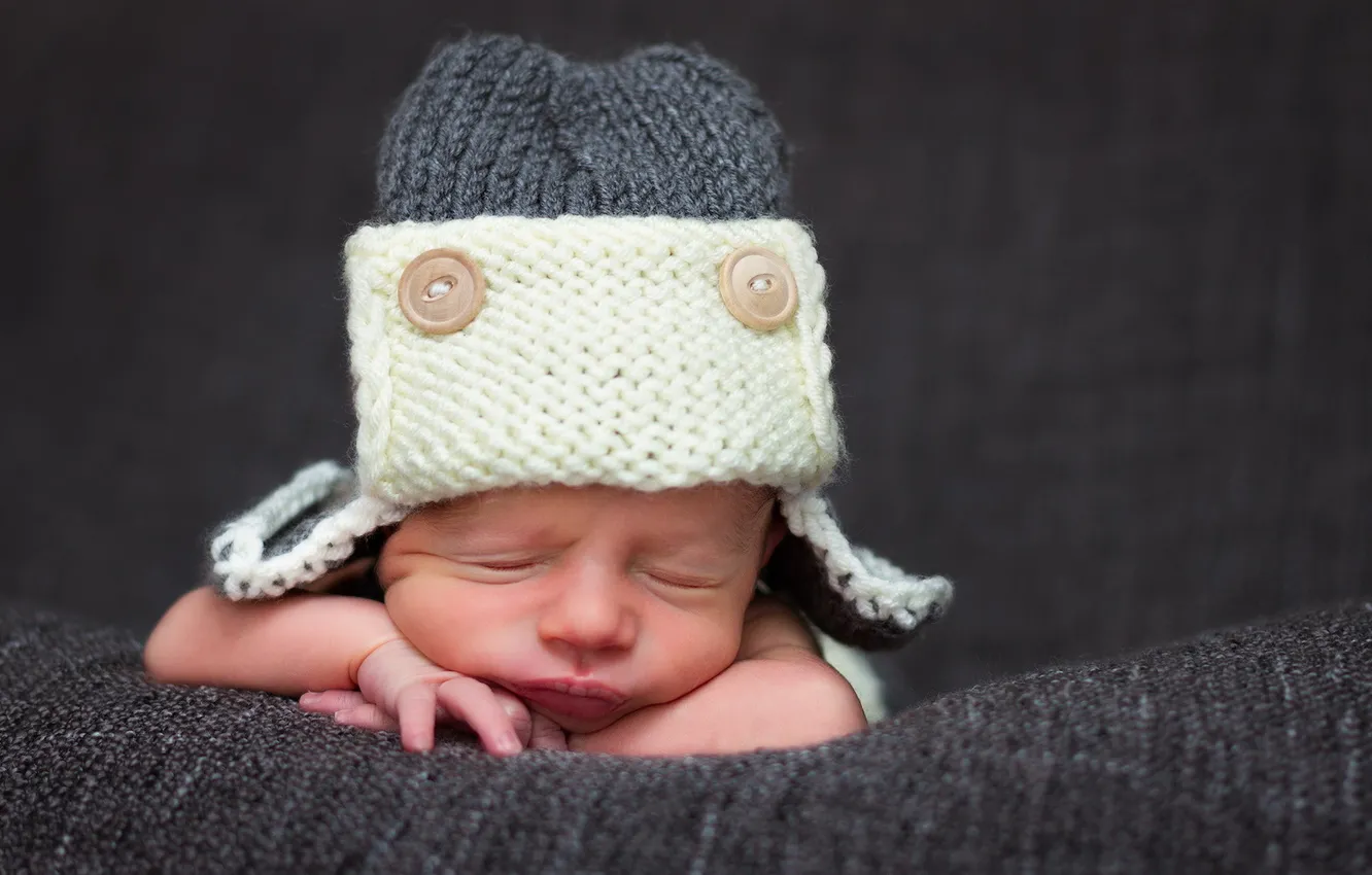 Photo wallpaper sleep, hat, baby