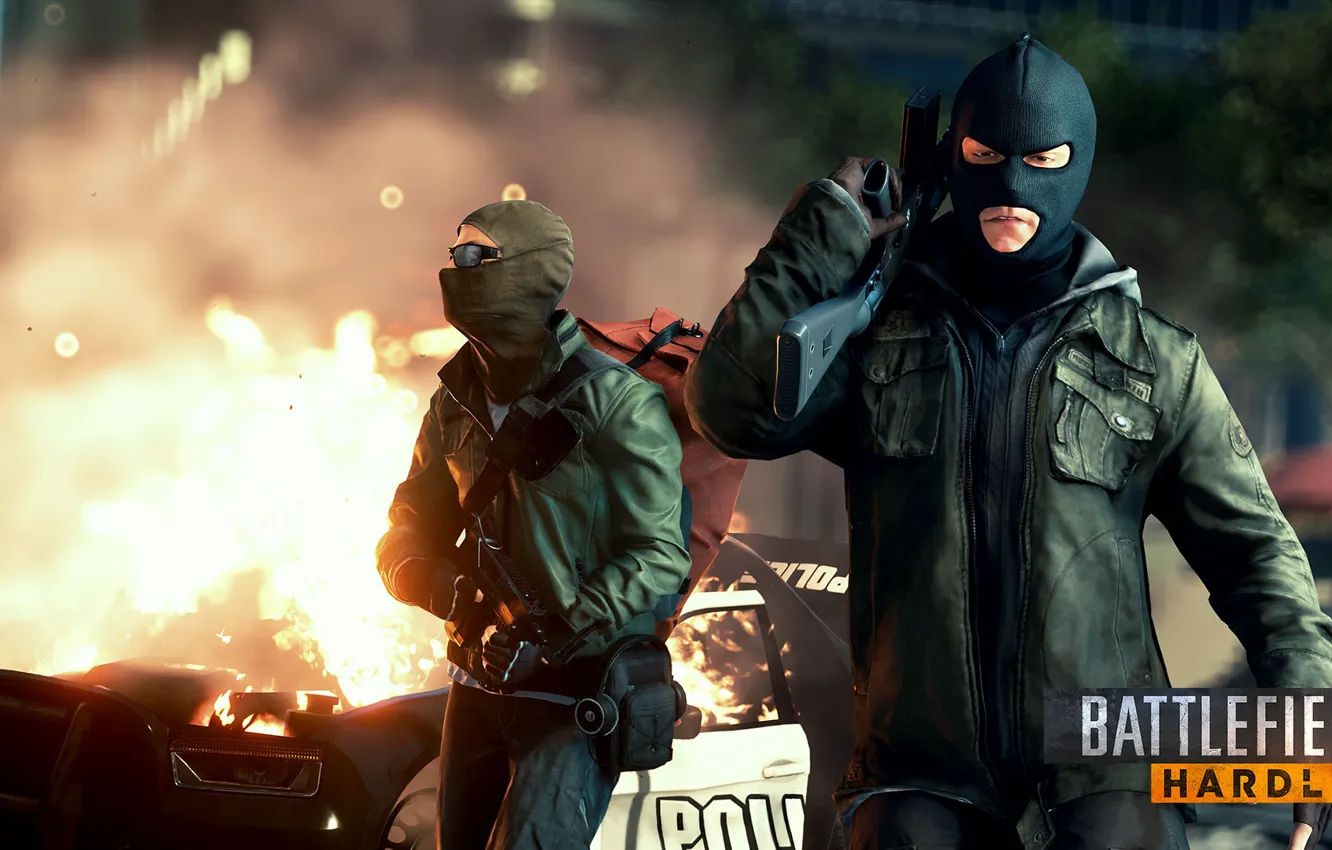 Photo wallpaper the explosion, weapons, the game, online, Battlefield Hardline; terrorists