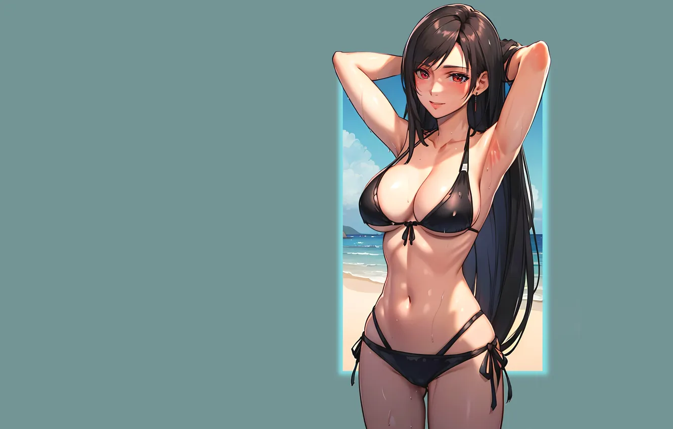 Photo wallpaper girl, hot, sexy, boobs, final fantasy, anime, pretty, final fantasy 7