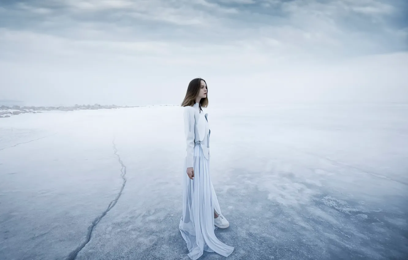 Photo wallpaper cold, ice, girl, dress, Ariadna, Tatiana Mercalova