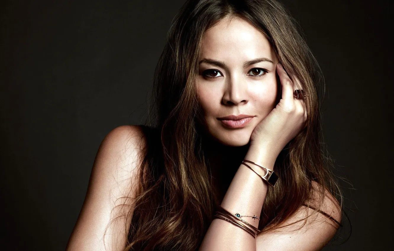 Photo wallpaper look, face, model, hair, actress, Moon Bloodgood