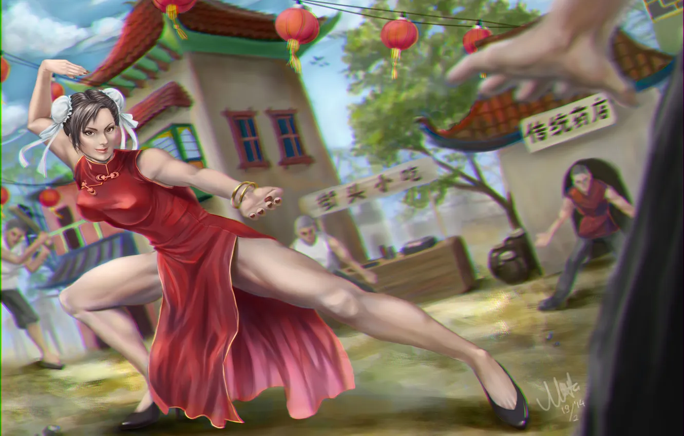 Photo wallpaper girl, pose, dress, art, fighting game, tekken