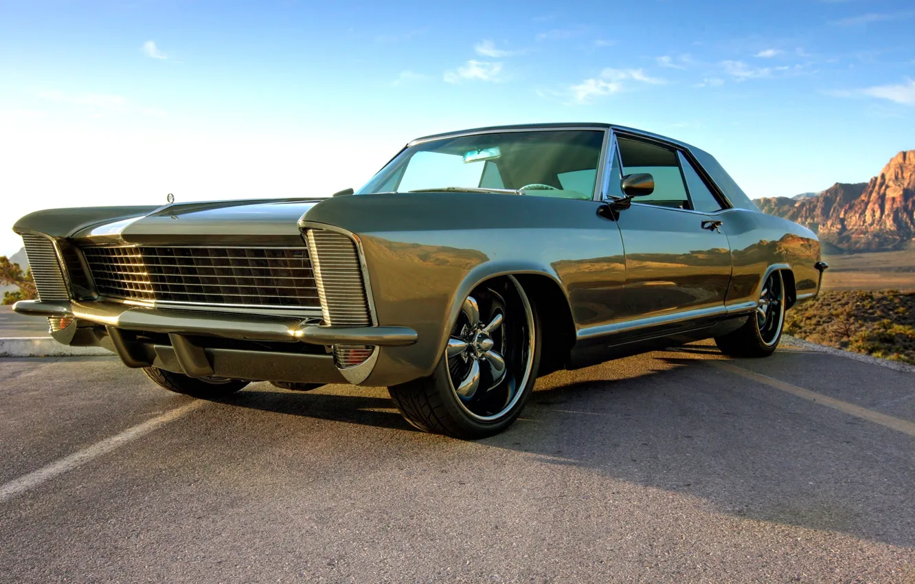 Photo wallpaper the sky, green, Buick, 1965, muscle car, Riviera, Riviera, Buick