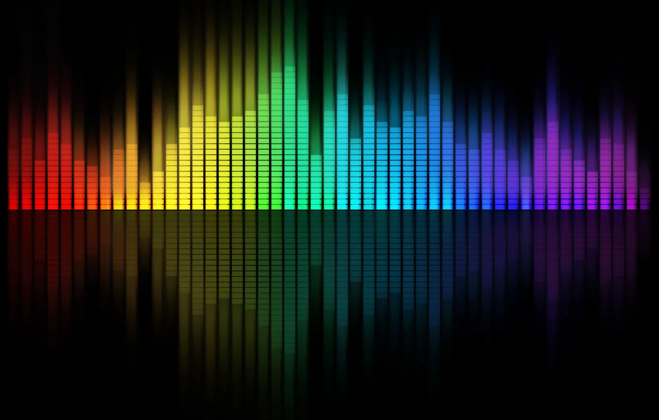 Photo wallpaper reflection, music, color, equalizer