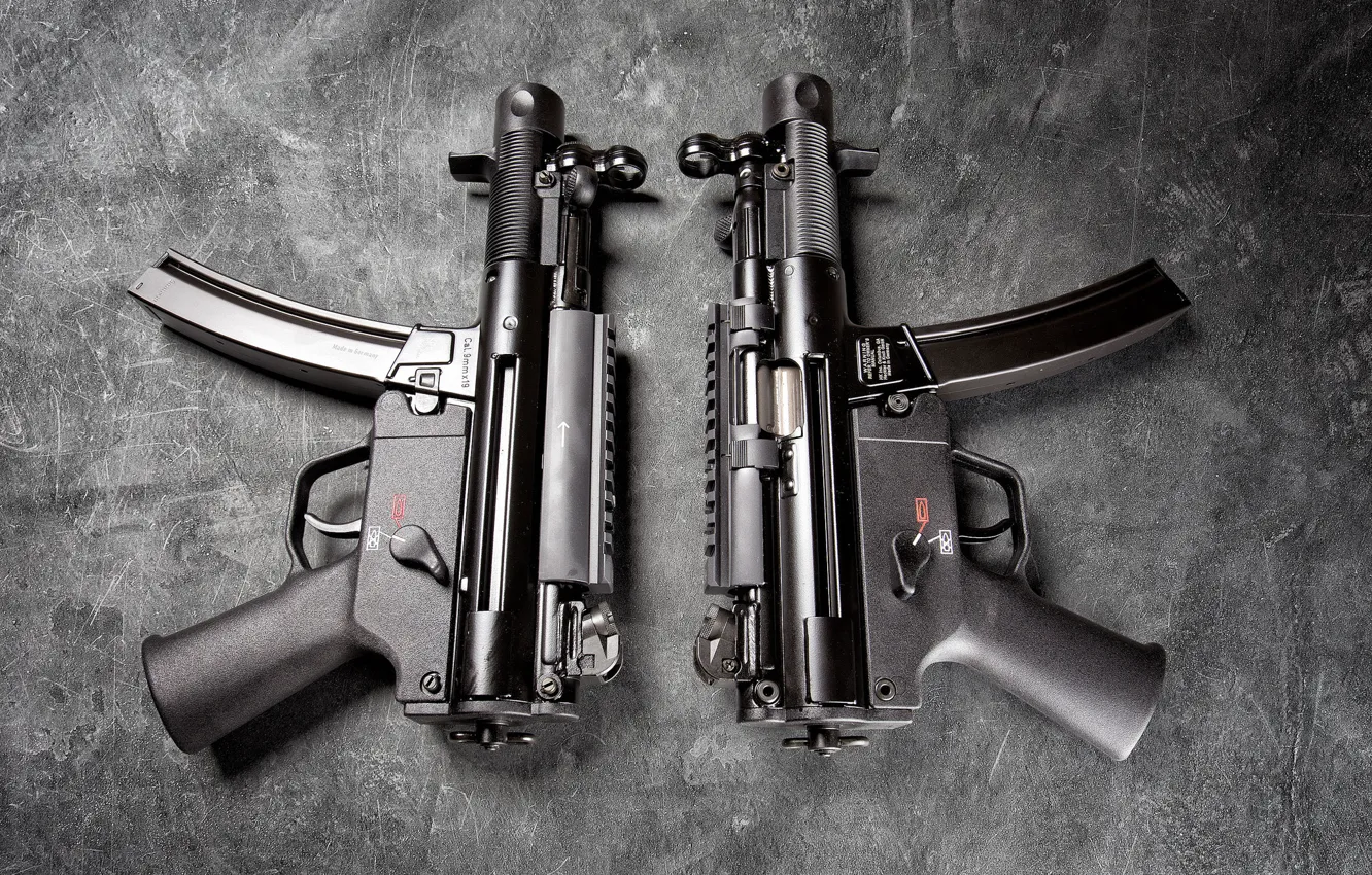 Photo wallpaper background, Germany, pair, the gun, Heckler &amp; Koch, MP5
