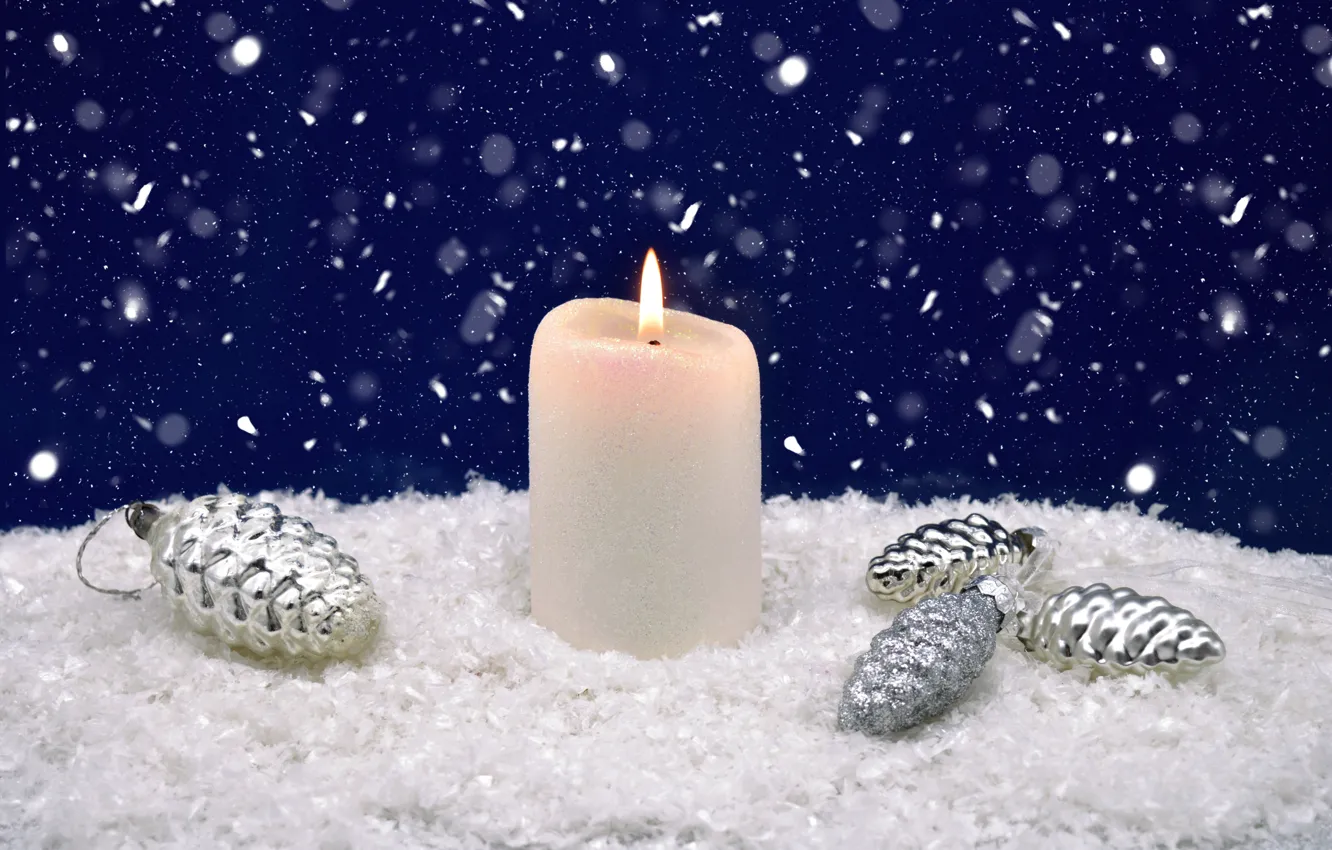 Photo wallpaper purple, snow, blue, background, flame, holiday, color, candle